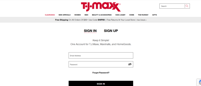 TJ Maxx account