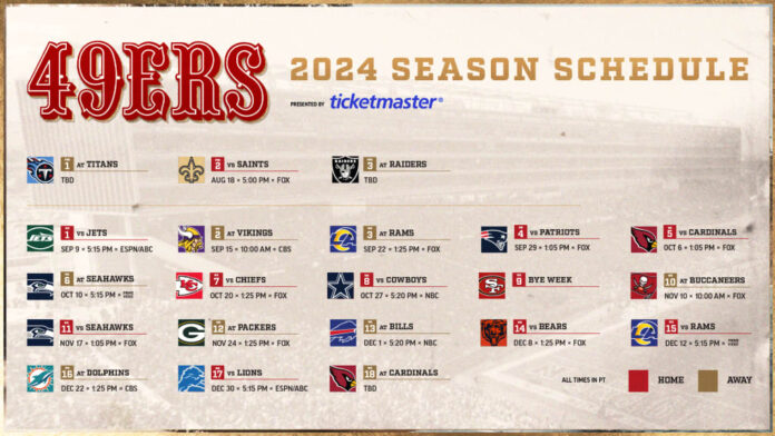 49ers schedule
