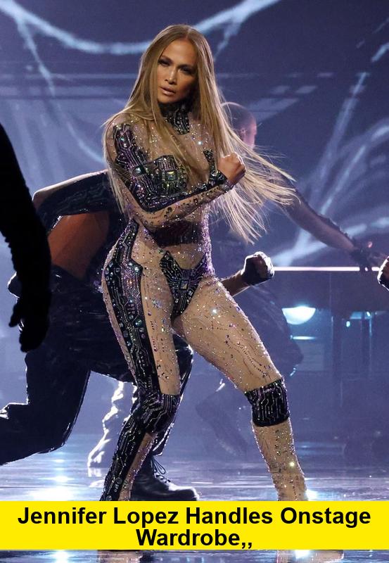 Jennifer Lopez Handles Onstage Wardrobe..