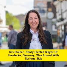 Iris Stalzer, newly elected mayor of Herdecke, Germany, was found with serious stab