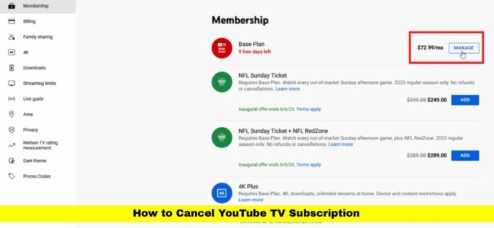 How to Cancel YouTube TV Subscription How to Cancel YouTube TV Subscription