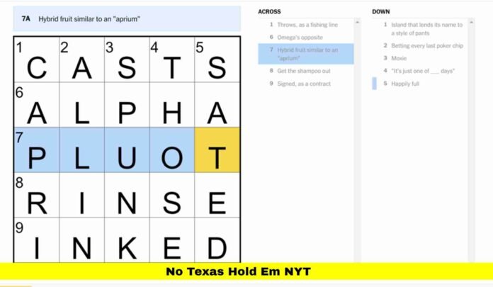 No Texas Hold Em NYT