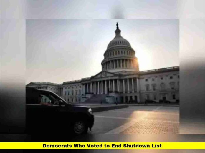 Democrats Who Voted to End Shutdown List