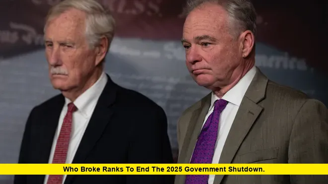 Who Broke Ranks to End the 2025 Government Shutdown. Who Broke Ranks to End the 2025 Government Shutdown