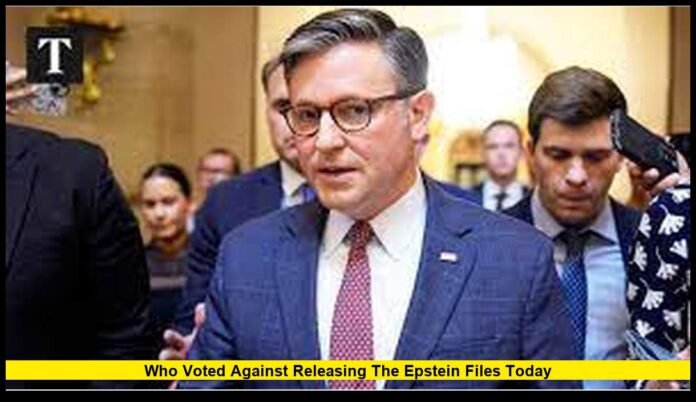 Who Voted Against Releasing the Epstein Files Today Full Breakdown of the Congressional Vote