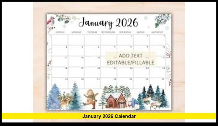January 2026 calendar January 2026 calendar
