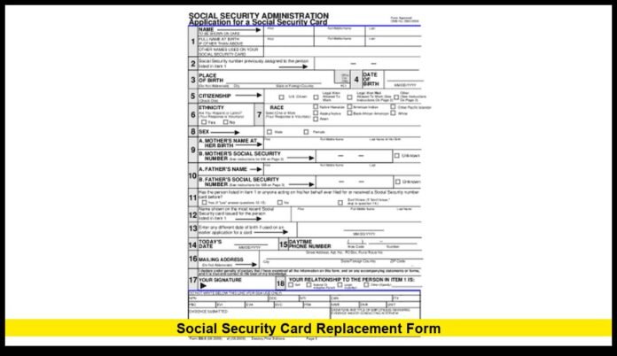 social security card replacement form