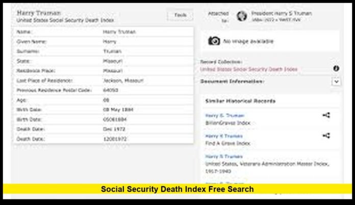 social security death index free search
