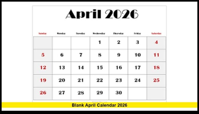 Blank April Calendar 2026 Why This Simple Monthly Planner Is Becoming a Must-Have Tool for Staying Organized
