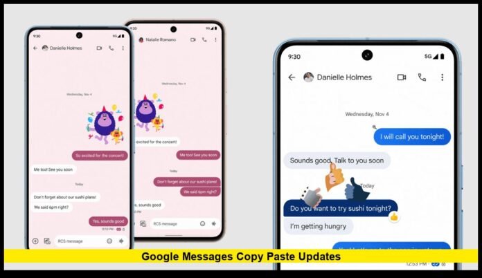 Android Messaging App Improves Text Selection and Sharing