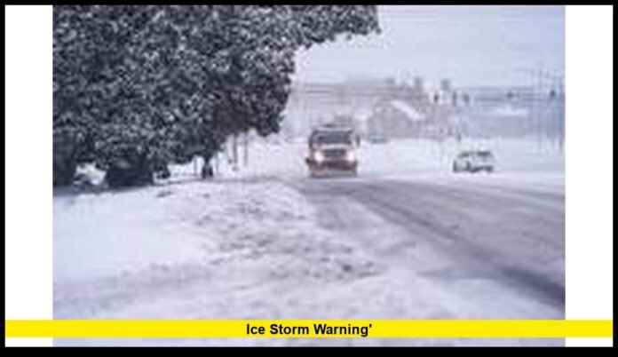 ice storm warning' ice storm warning'