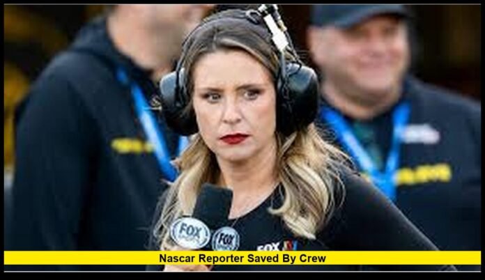 NASCAR reporter saved by crew