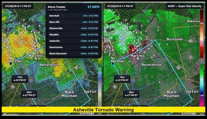 Asheville tornado warning