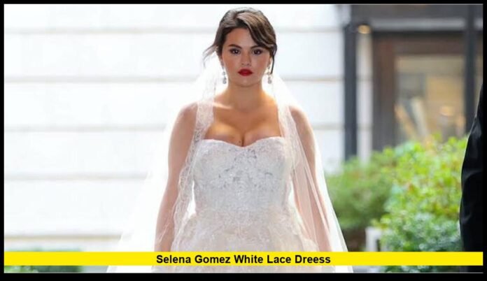 selena gomez white lace dreess Captivates Fans With Timeless Summer Elegance