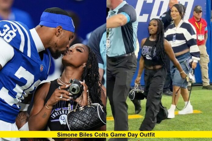 Simone Biles Colts Game Day Outfit