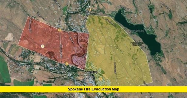 Spokane fire evacuation map