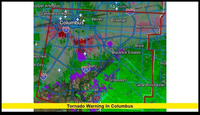TORNADO WARNING In Columbus