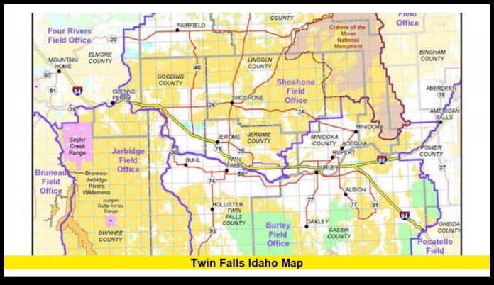 twin falls idaho map