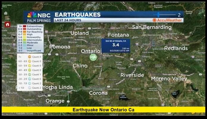 earthquake now ontario ca