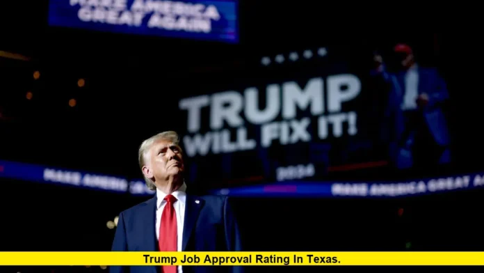 Trump job approval rating in Texas. Trump job approval rating in Texas